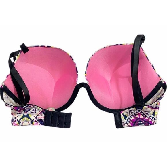 Victoria’s Secret Pink Super Push Up Bombshell padded bra multicolor 32DD - Picture 3 of 5